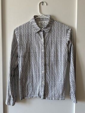 agnes b artist serie Jean-Baptiste Bruant Shirt French Text Sz S1 Long-Sleeve